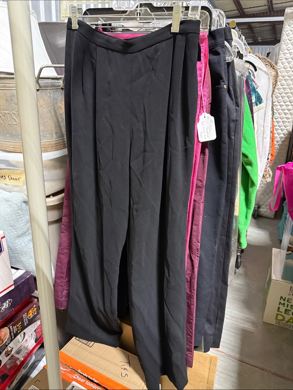 Mary McFadden Black Wide-Leg Trousers